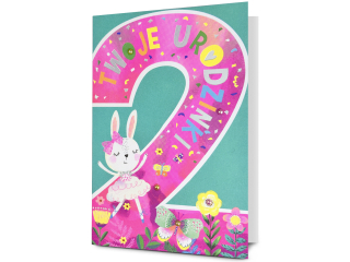 Kartka urodzinowa dla dzieci PAN DRAGON HM 200-3361 Dla dziewczynki, Cyfra "2"