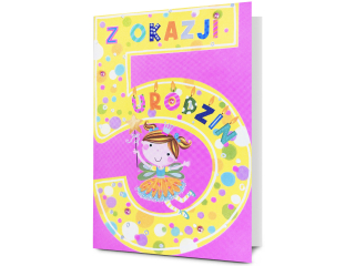 Kartka urodzinowa dla dzieci PAN DRAGON HM 200-3364 Dla dziewczynki, Cyfra "5"