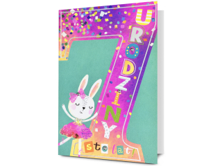 Kartka urodzinowa dla dzieci PAN DRAGON HM 200-3366 Dla dziewczynki, Cyfra "7"