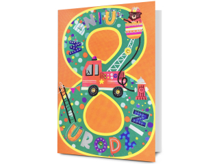 Kartka urodzinowa dla dzieci PAN DRAGON HM 200-3377 Dla ch�opca, Cyfra "8"