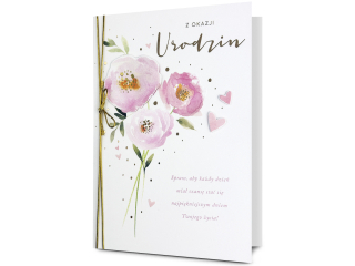 Kartka urodzinowa PAN DRAGON HM 200-2925 Kwiaty akwarelowe