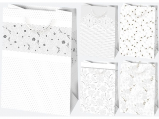 Torebka Ozdobna T9B 290x400x120 Og�lne zest. 62 Grafika - bia�e , jasne  a10