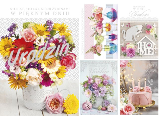 Laurka z�ocona B6Z 117x167 z kopert� POL-MAK urodziny kwiaty klasyczne i nowoczesne wzory