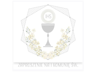 Zaproszenie kwadrat ZKW 120x120 z kopert� POL-MAK 10szt. Komunia ZKW_KOM_62163