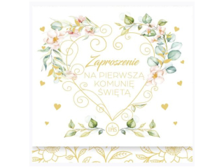 Zaproszenie kwadrat ZKW 120x120 z kopert� POL-MAK 10szt. Komunia ZKW_KOM_62166