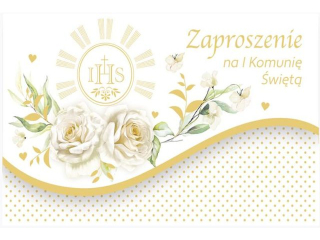Zaproszenie sk�adane ZS 160x95 z kopert� POL-MAK 10szt. Komunia ZS_KOM_62534