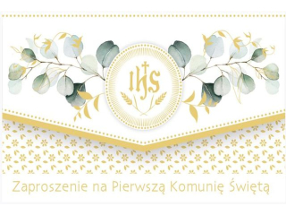 Zaproszenie sk�adane ZS 160x95 z kopert� POL-MAK 10szt. Komunia ZS_KOM_62535