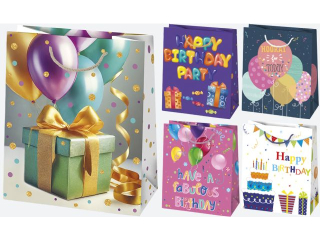 Torebka ozdobna POL-MAK 10szt. T4_OG_120 190x230x105 urodzinowe, Happy Birthday