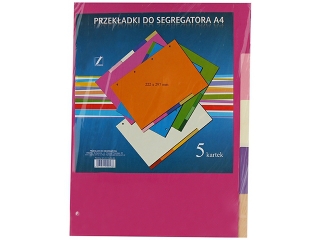 Przek�adki do segregatora A4 KRESKA 5 kart