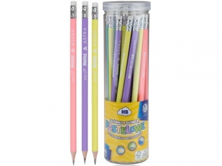 O��wki ASTRA pastelowe HB z miark� i gumk� drum