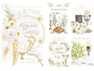 Laurka z brokatem B6B 117x167 z kopert�  POL-MAK Komunia B6B_KOM_120