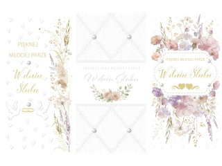 Laurka Lux Edition DLUX 105x210 �lub zest. 821 Kwiaty - Grafika, Jasne, Akwarela, T�oczenie