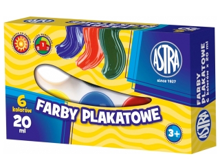 Farby plakatowe  6 kolor�w ASTRA 20ml