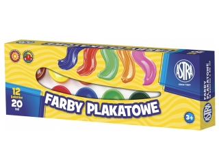 Farby plakatowe ASTRA 12 kolor�w 20ml