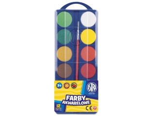 Farby akwarelowe ASTRA 12 kolor�w 30mm