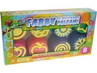 Farby do malowania palcami TITANUM 8 kolor�w 25ml DU�E