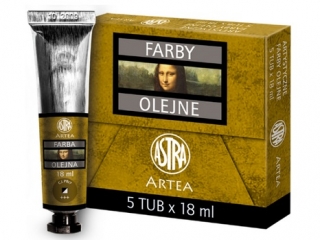 Farby olejne 18ml 5szt siena naturalna