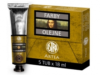 Farby olejne 18ml 5szt umbra palona