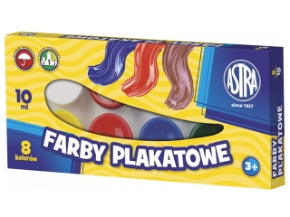 Farby plakatowe  8 kolor�w ASTRA 10ml