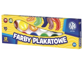 Farby plakatowe ASTRA 12 kolor�w 10ml