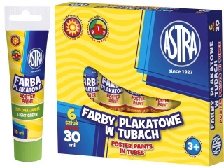 Farby plakatowe w tubie ASTRA 30ml - zielona jasna
