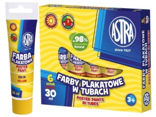 Farby plakatowe w tubie ASTRA 30ml - ��ta