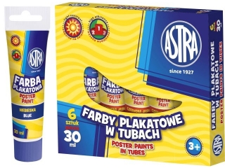 Farby plakatowe w tubie ASTRA 30ml - niebieska