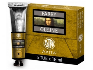 Farby olejne 18ml 5szt ugier ��ty