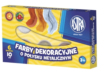 Farby dekoracyjne 6 kolor�w ASTRA o po�ysku metalicznym 10ml