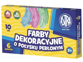 Farby dekoracyjne 6 kolor�w ASTRA o po�ysku per�owym 10ml