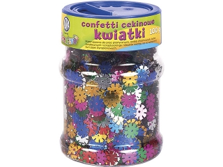 Konfetti cekinowe kwiatki ASTRA - mix kolor�w 100g
