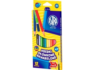 Kredki o��wkowe akwarelowe 12 kolor�w ASTRA