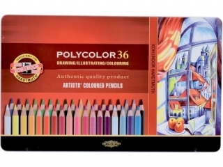 Kredki KOH-I-NOOR Polycolor, metalowe opakowanie 36 kolor�w