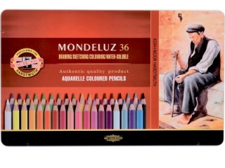 Kredki akwarelowe KOH-I-NOOR Mondeluz metalowe op, 36 kolor�