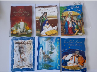 Kartki witeczne PANORAMA B6 z Brokatem – Boe Narodzenie z Kopert