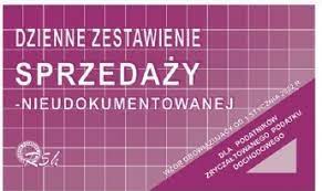 Dzienne zestawienie sprzeday (nieudokumentowanej) 1/3 A4