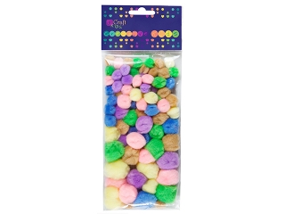 Pompony akrylowe DPCRAFT mix pastel 78szt.