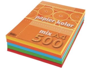 Papier ksero kolorowy A4 500k. KRESKA  mix kolor�w