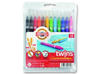 Pisaki dwustronne 12 kolor�w KOH-I-NOOR Twins