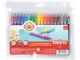 Pisaki dwustronne 18 kolor�w KOH-I-NOOR Twins