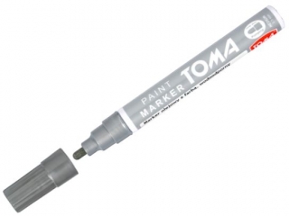 Marker olejowy TOMA fibrowa ko�c�wka 2, 5mm, srebrny