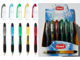 Pi�ra atramentowe TRANSPARENT z  irydow� stal�wk�,  mix Display