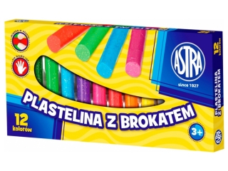 Plastelina ASTRA 12 kolor�w z brokatem