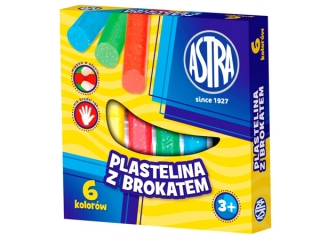 Plastelina ASTRA  6 kolor�w z brokatem