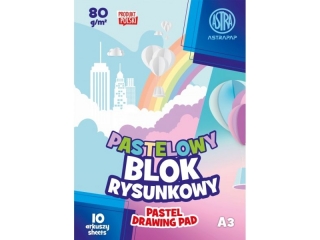 Blok rysunkowy kolorowy A3 10k. 80g ASTRAPAP Pastel