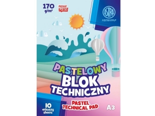 Blok techniczny kolorowy A3 10k. 170g ASTRAPAP Pastel