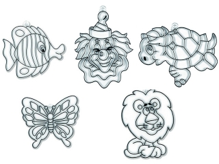 Szablon do farb witra�owych KOH-I-NOOR 9820/6/1 mix