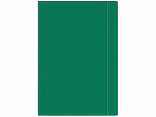 Teczka z gumk� INTERDRUK jednokolorowa - zielona