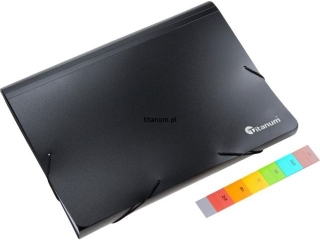 Teczka segreguj�ca PP TITANYM A4 z gumk� 13 przegr�dek czarn