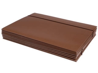 Teczka z gumk� A4 KRESKA (jk) - br�zowa jasna